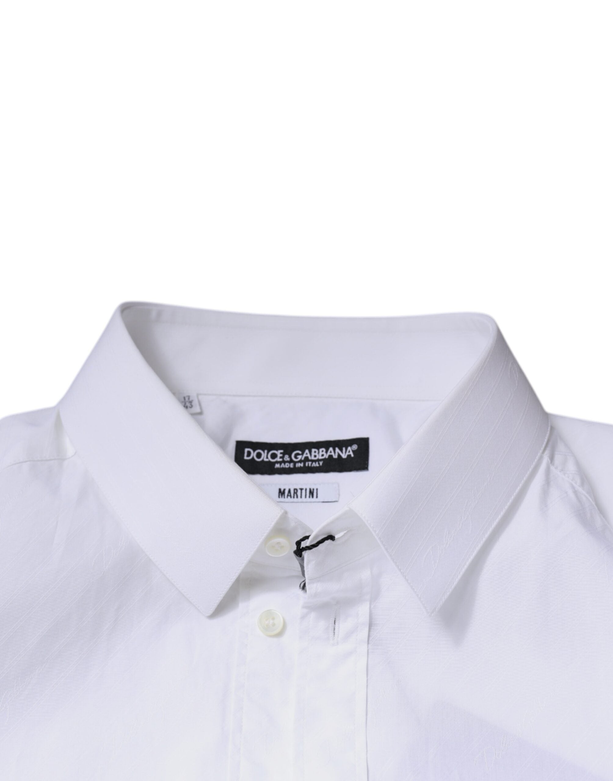 Dolce & Gabbana White cotton shirt with long sleeves MARTINI